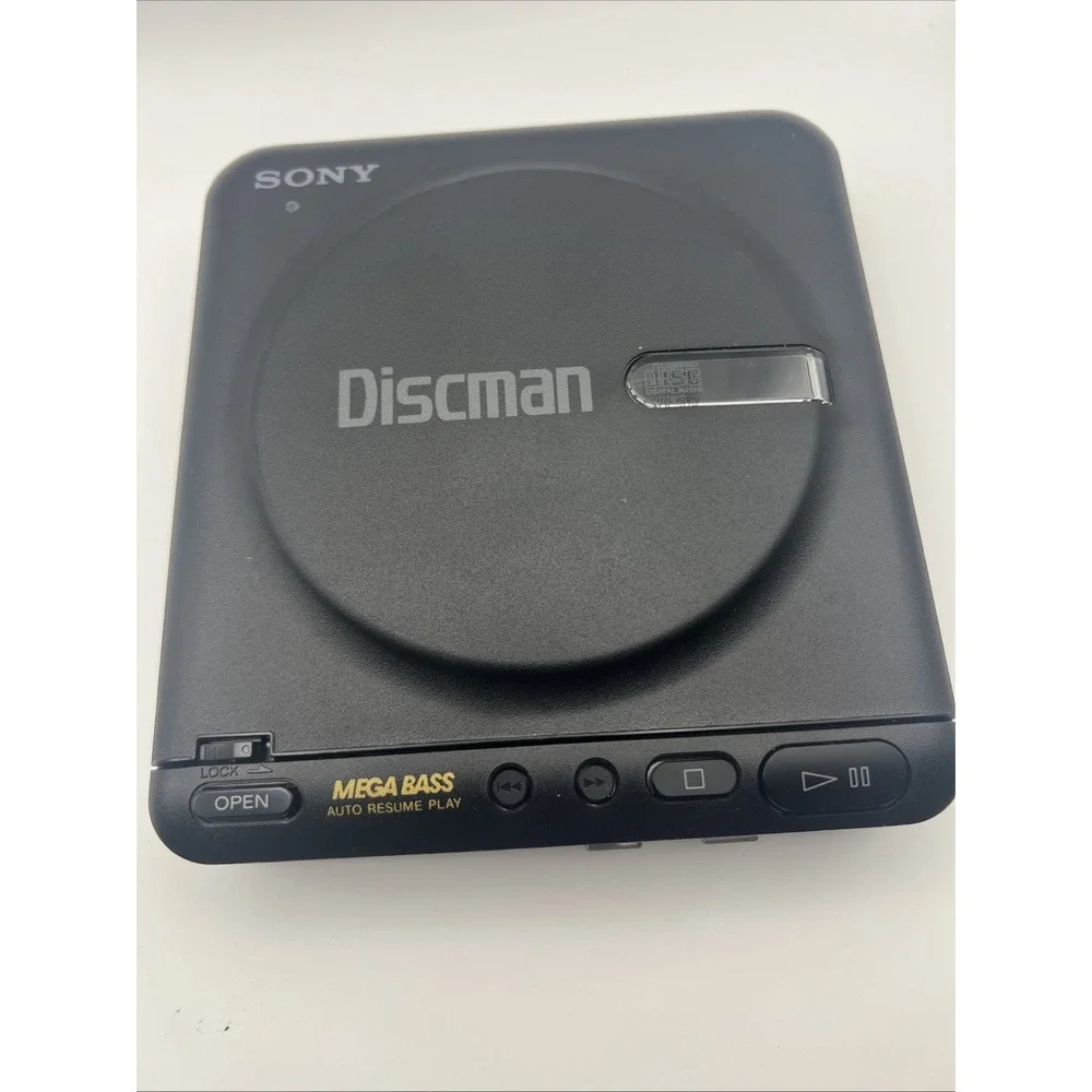 Vintage Sony Discman D-12 Black Mega Bass Portable Compact CD Player - For Parts